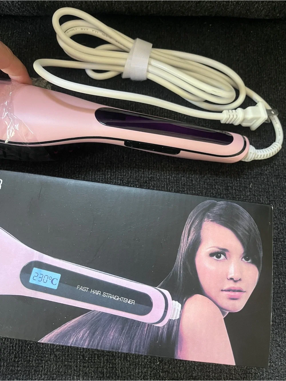 Pink Fast Hair Straightener Brush - Unbranded